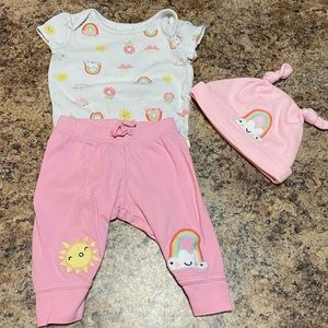 Rainbow and sunshine outfit for baby girl  🌈